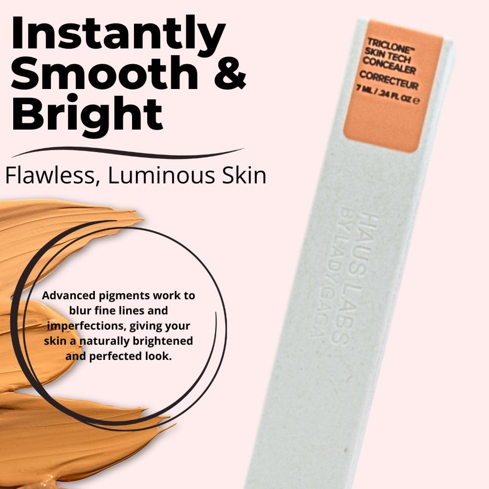 HAUS LABS BY LADY GAGA Triclone Skin Tech Hydrating + De-puffing Concealer with Fermented Arnica 22 Light Medium Peach