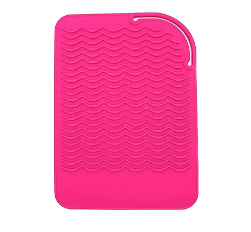 Heat Resistant Mat for Curling Iron, Flat Irons and Hair Straightener Hair Styling Tools 9" x 6.5", Food Grade Silicone, Pink Beauty & Personal Care AFT90