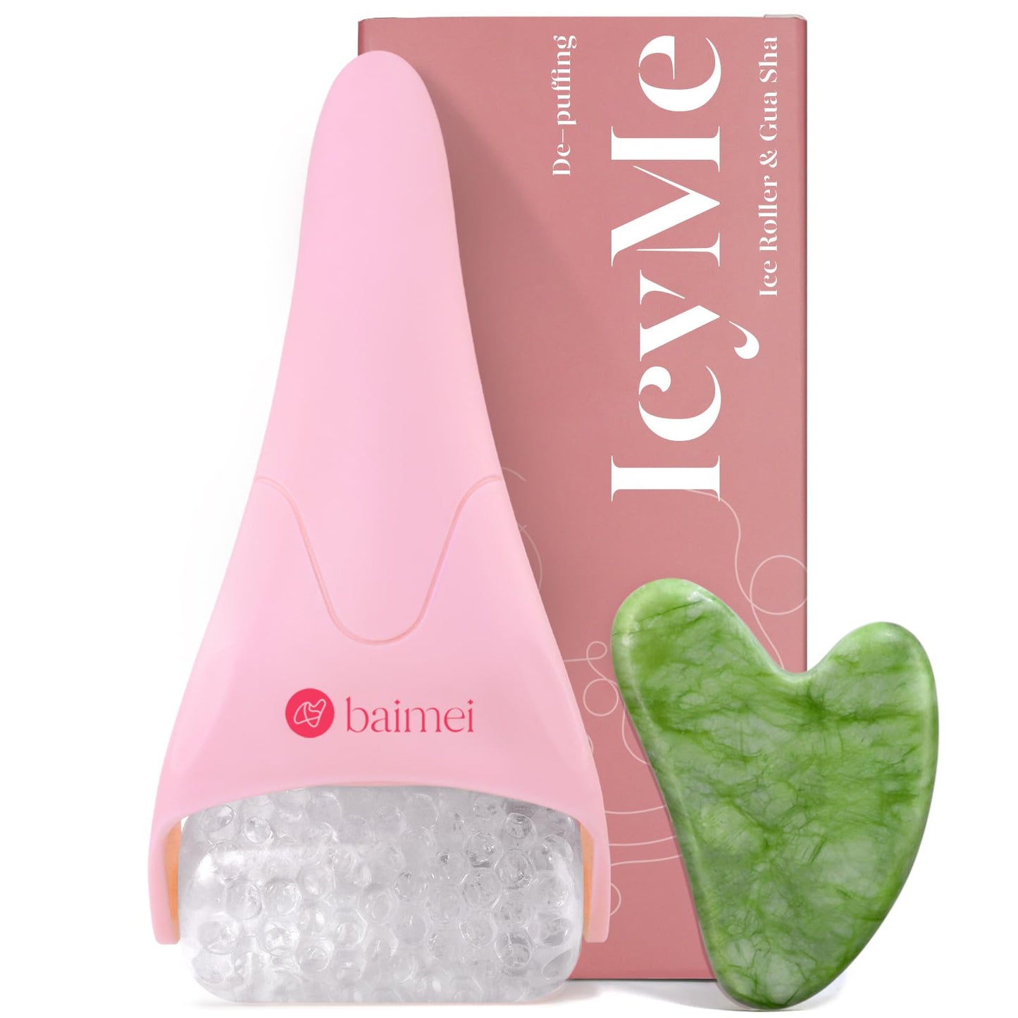 BAIMEI IcyMe Ice Roller for Face and Gua Sha Facial Tool Set, Ice Face Roller Reduces Puffiness Relieves Migraines Skin Care Tools, Self Care Gift Beauty & Personal Care BAIMEI
