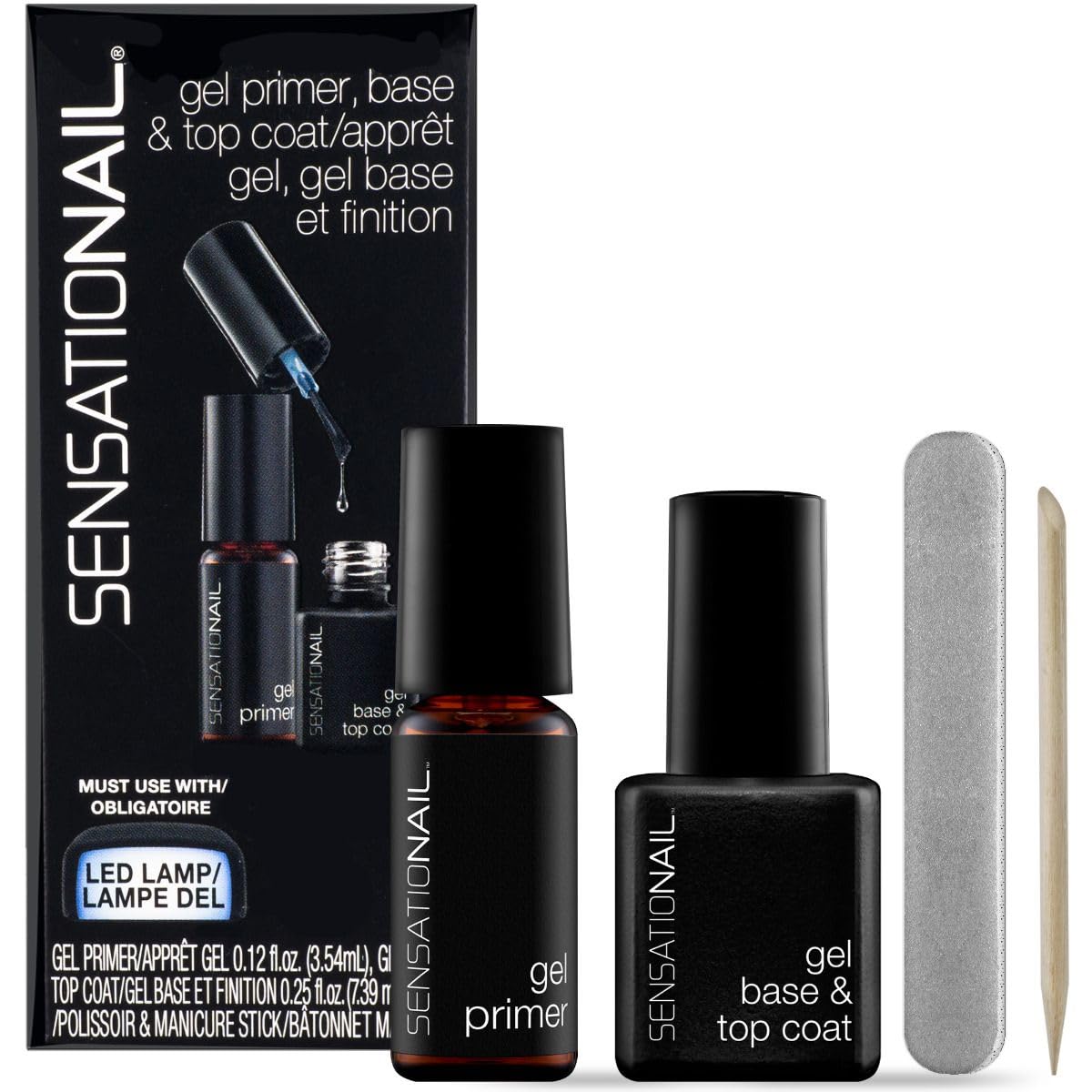 Sensationail Gel/UV Base and Top Coat Nail Polish Kit, Starter Set Refill, Long-Lasting Salon Grade Manicure, Beginner Nail Essentials, Lasts Up To 2 Beauty & Personal Care Sensationail