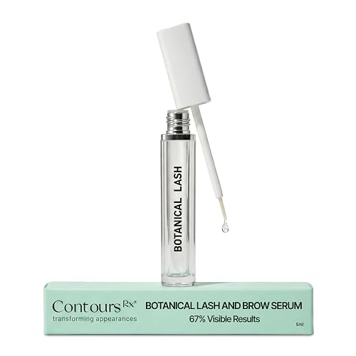 Contours Rx Botanical Lash & Brow Serum - Organic, Drug-Free Growth Formula with Peptides & Botanicals - Strengthens, Hydrates & Nourishes - 5ml Beauty & Personal Care Contours Rx