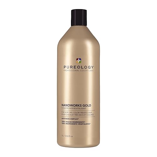 Pureology Nanoworks Gold Conditioner | For Very Dry, Color-Treated Hair | Restores & Strengthens Hair | Sulfate-Free | Vegan | Updated Packaging | Beauty & Personal Care Pureology
