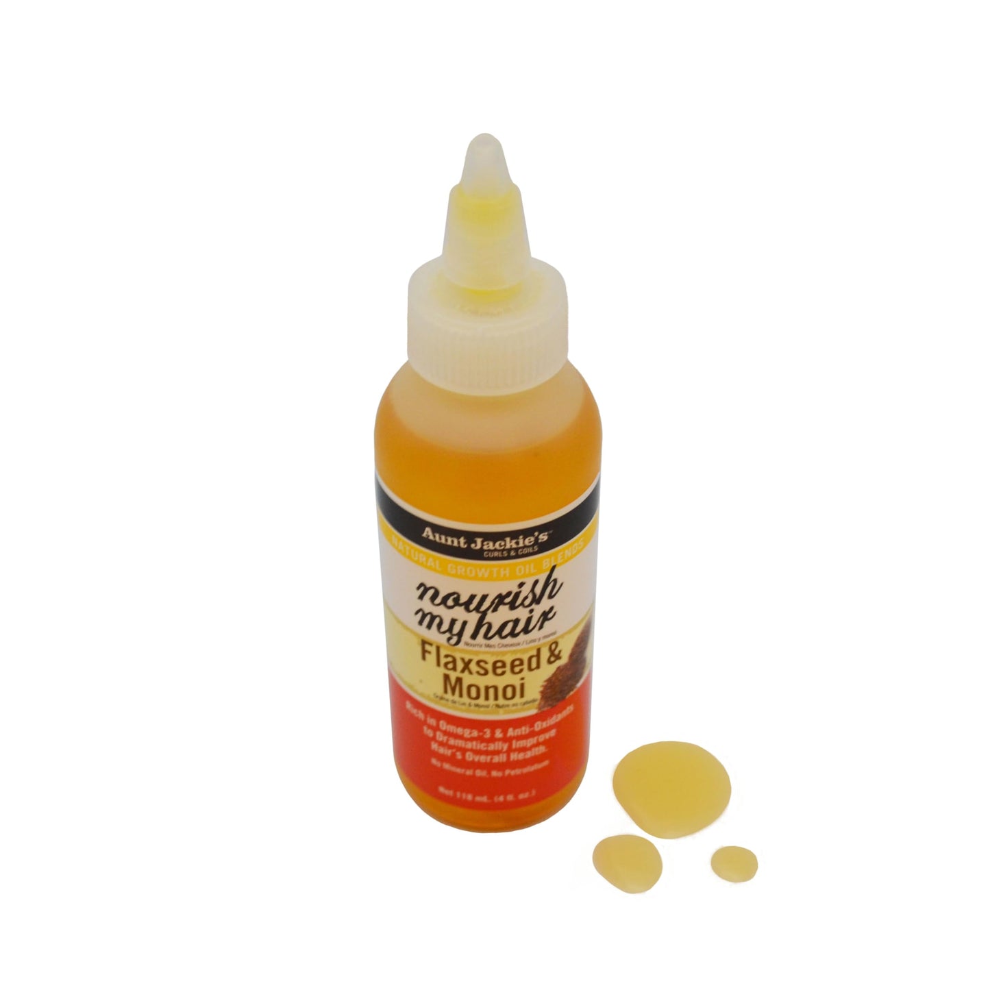 Aunt Jackie's Natural Growth Oil Blends Nourish My Hair - Flaxseed and Monoi, Improve Hair's Overall Health, Rich in Omega-3 and Anti-Oxidants, 4 oz Beauty & Personal Care Aunt Jackie's
