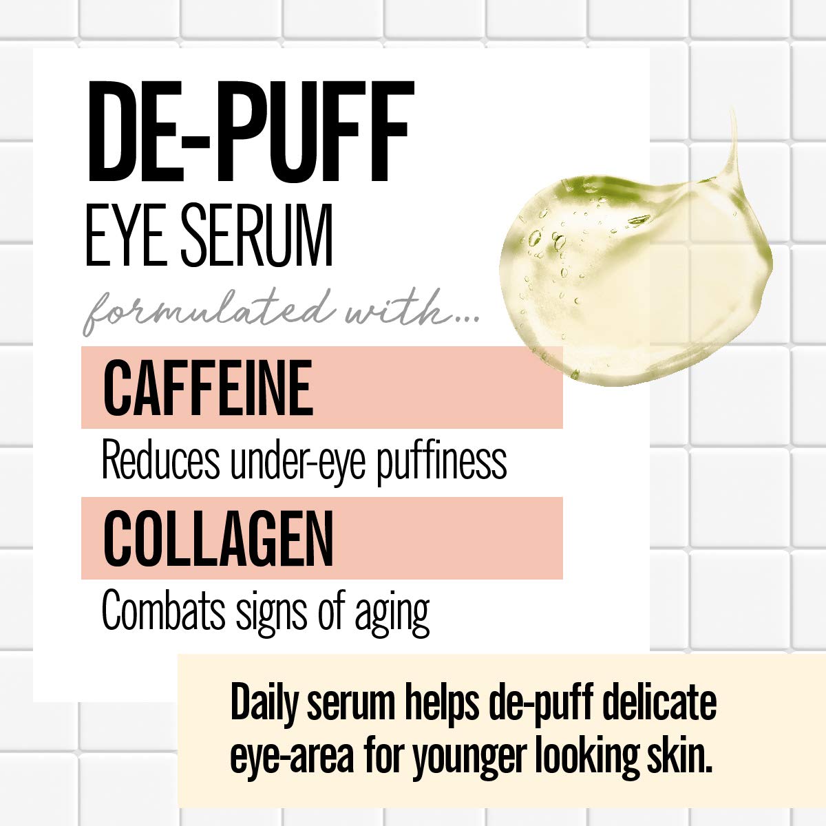 Valjean Labs DePuff Eye Serum | Caffeine + Collagen | Helps to Reduce Under Eye Puffiness and Combat Signs of Aging | Paraben Free (1 oz) Beauty & Personal Care VALJEAN LABS