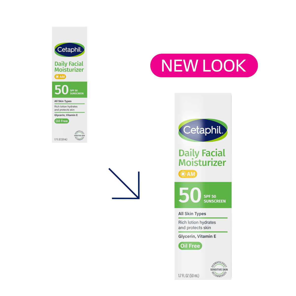 Cetaphil Daily Facial Moisturizer SPF 50, 1.7 Fl Oz (Pack of 2), Gentle Facial Moisturizer For Dry to Normal Skin Types, No Added Fragrance Beauty & Personal Care Cetaphil