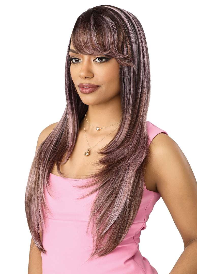 Outre Lace Front Wig - Perfect Hair Line - Swoop Series Y-Part 211 (DRST2/ROSE BROWN)