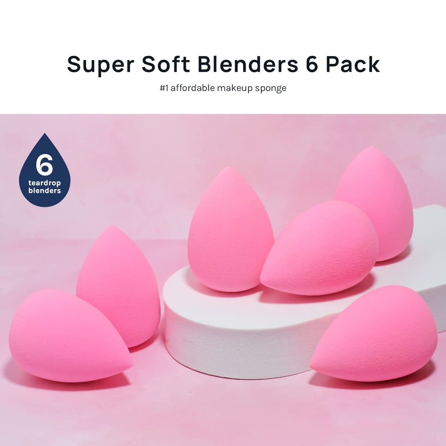 AOA Studio Collection makeup Sponge Set Latex Free and High-definition Set of 6 makeup Wonder blender For Powder Cream and Liquid, Super Soft Wonder Beauty & Personal Care AOA STUDIO