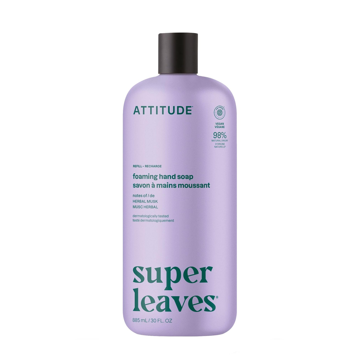 ATTITUDE Foaming Hand Soap Refill, EWG Verified, Natural & Plant-Based Hand Wash, Gentle & Moisturizing, Vegan, Herbal Musk Scent, 30 Fl Oz Beauty & Personal Care ATTITUDE