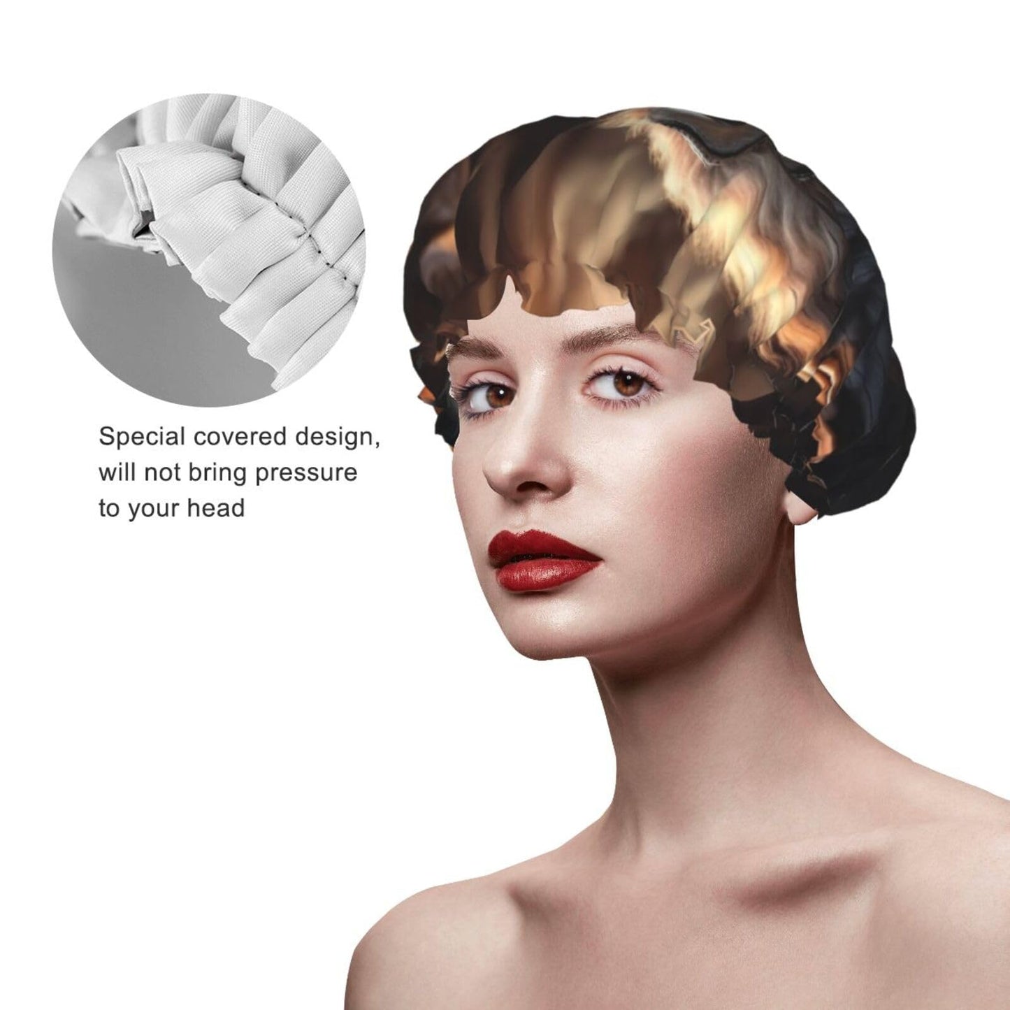 Owl Plays Piano Shower Cap for Women Men Large Reusable Shower Bonnet Double-Layer Waterproof Bath Caps Elastic Band Hair Hat for All Hairstyles Beauty and Personal Care BWLHJKE