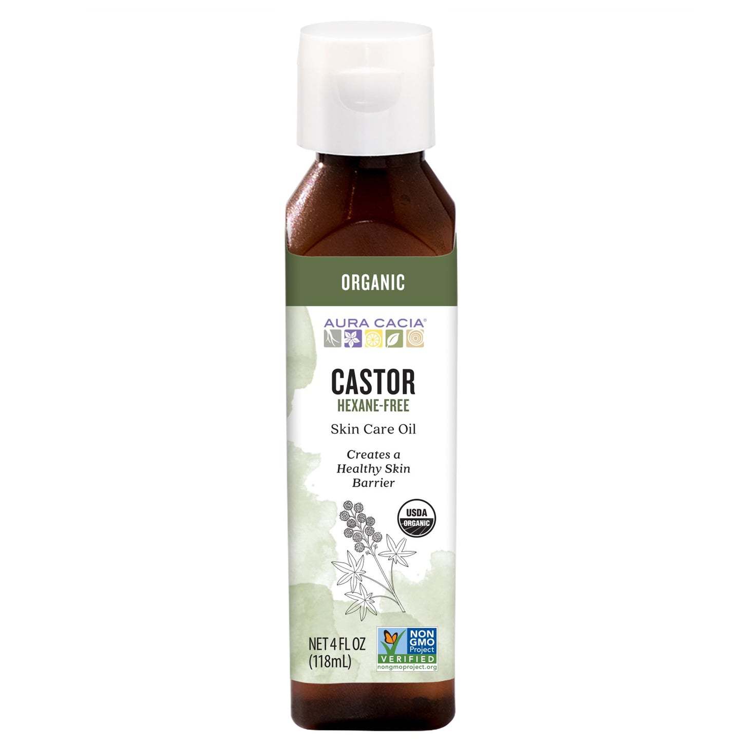 2 Packs of Aura Cacia Skin Care Oil - Organic Castor Oil - 4 Fl Oz Beauty & Personal Care Aura Cacia