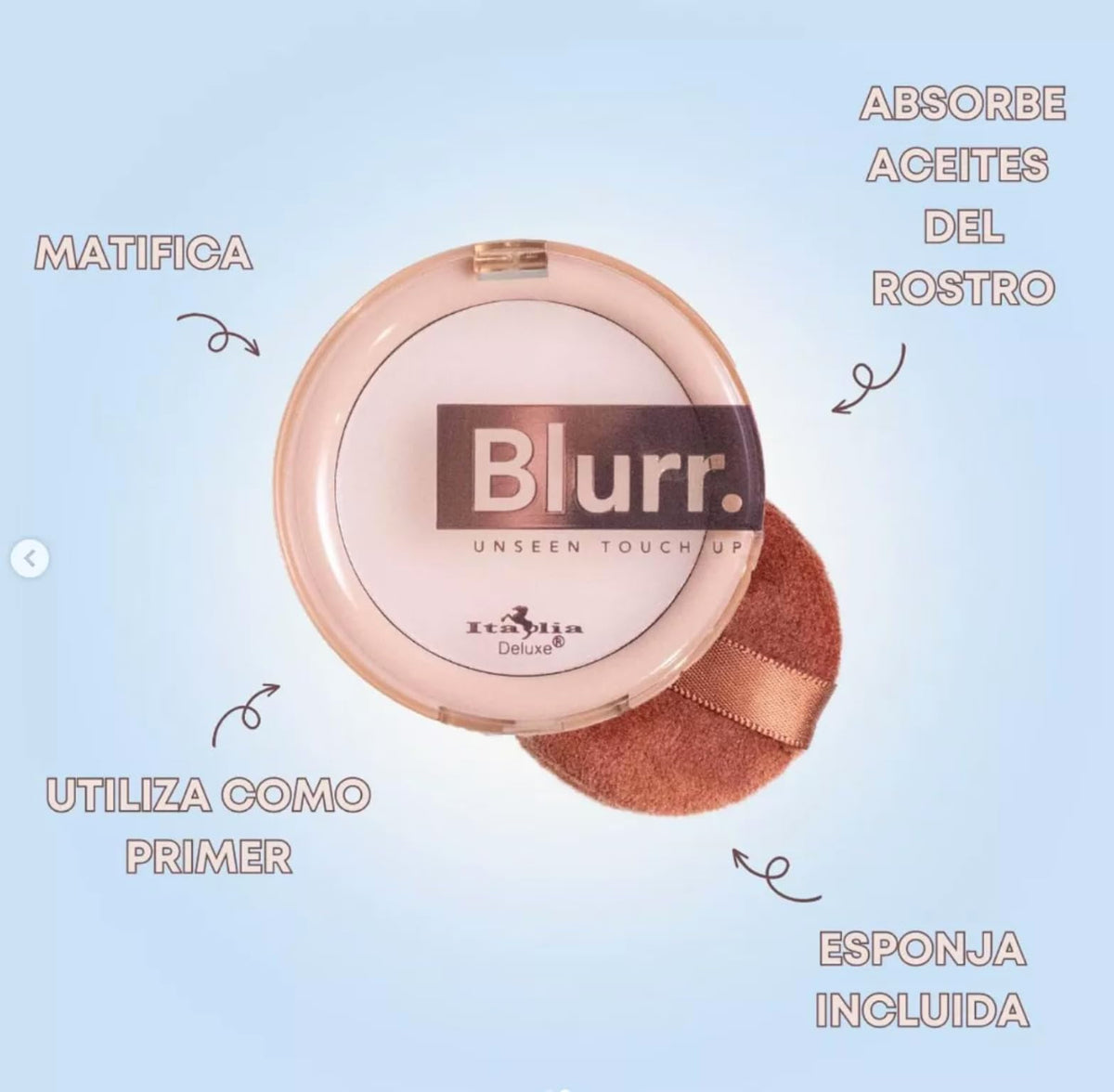 Italia Deluxe Blurr Unseen Touch Up Set & Blot Mattifier - Setting Primer Balm, 0.1 Ounce (Pack of 1), Clear