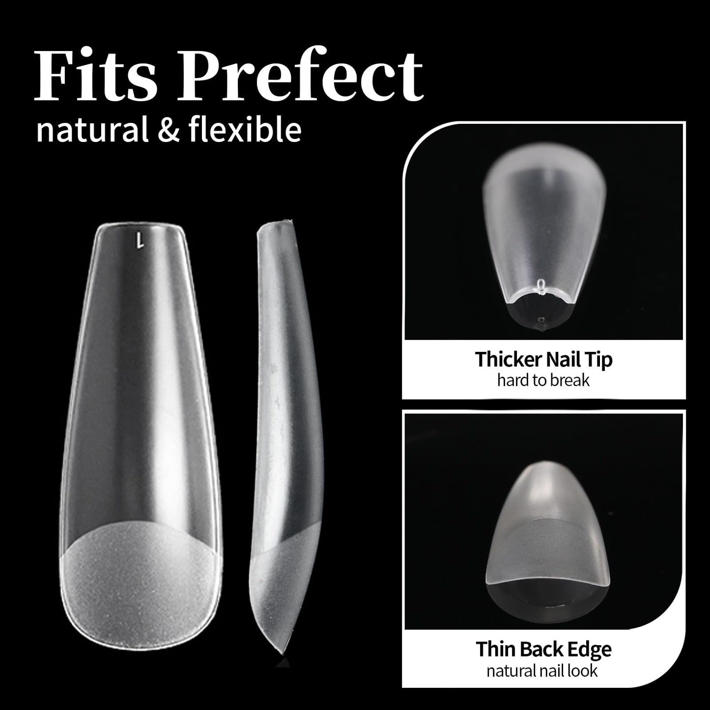 Cycullinyt 550pcs Coffin Soft Gel Nail Tips, 11 Sizes Medium Coffin Half Matte Nails Full Cover Acrylic Press on False Nail Tips No Trace Beauty & Personal Care Cycullinyt