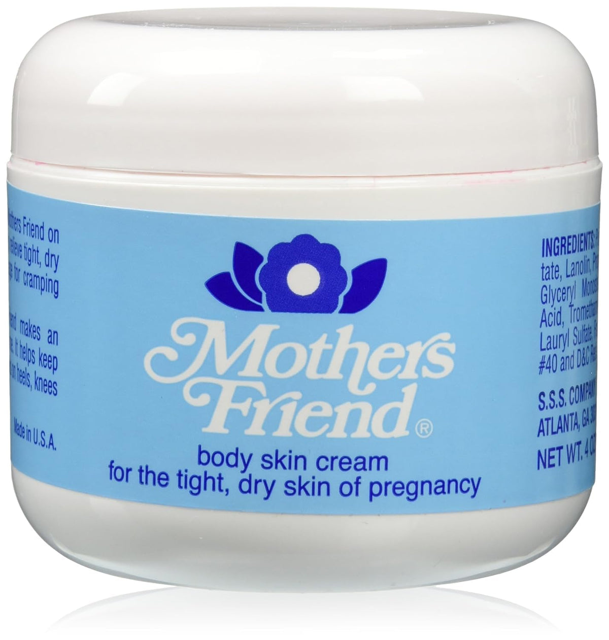 Mothers Friend Body Skin Cream 4 oz (Pack of 4)