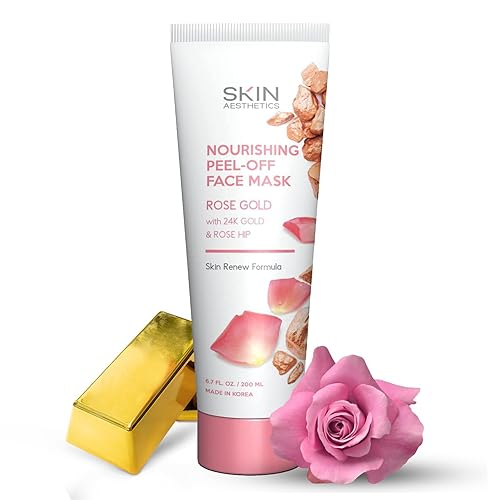 Skin Aesthetics Rose Gold Peel-Off Face Mask - Unclogs Pores, Removes Oil & Dirt, Tightens Skin, Blackhead Remover - Dermatologist Tested Korean Beauty & Personal Care Skin Aesthetics