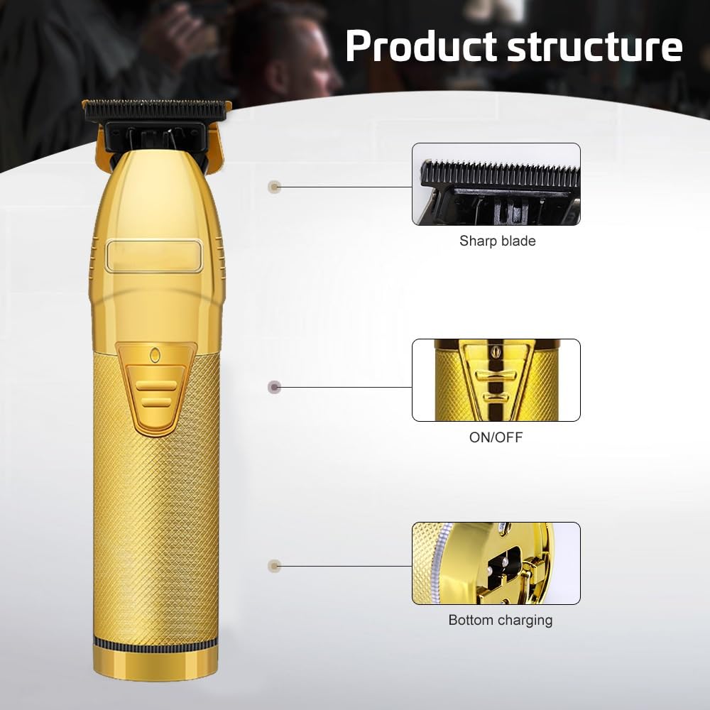 GLESVOWIO Pro Hair Clipper Professional Beard Trimmer for Men Barber 0.1mm Baldhead Clippers Cutting Machine Cut T Blade Beauty and Personal Care GLESVOWIO