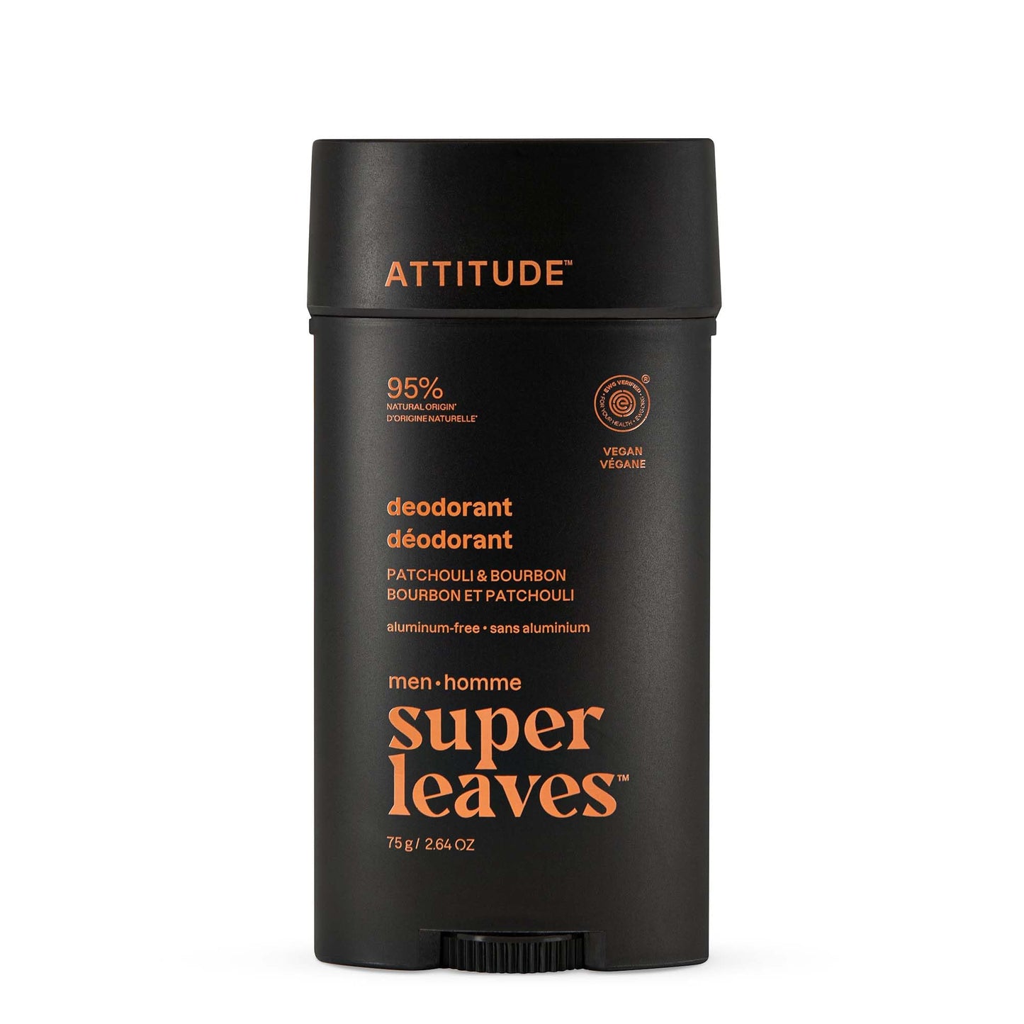 ATTITUDE Aluminum-Free Deodorant for Men, 95% Natural Origin Ingredients, EWG Verified, Plant Based Odor Control, With Baking Soda, Patchouli Beauty and Personal Care ATTITUDE