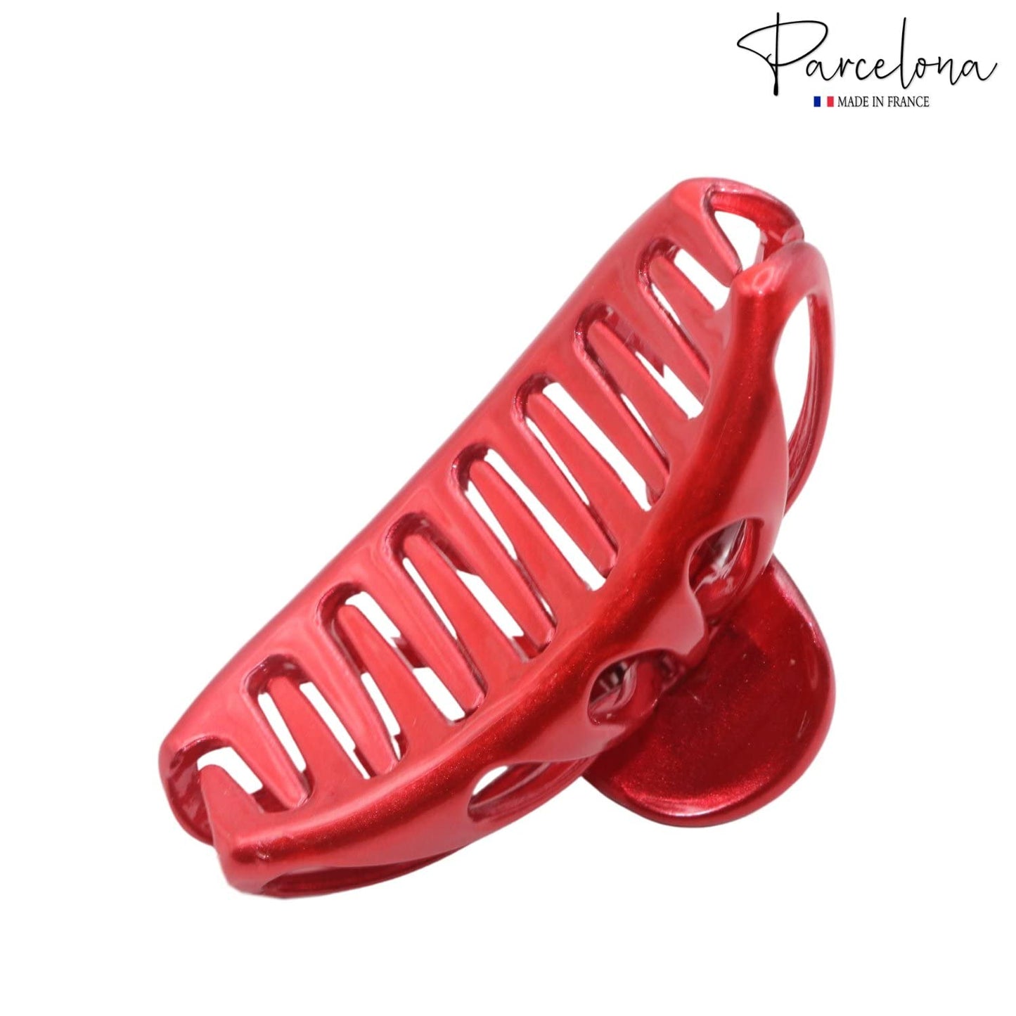 Parcelona French Small Rain Drop Small 2 3/4 Inches Red Jaw Hair Claw Clip (Glossy Red) Beauty & Personal Care Parcelona