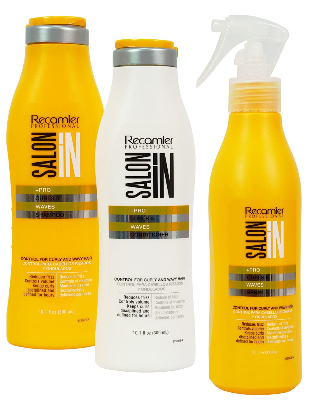 RECAMIER Professional Salon In Hydrating Shampoo + Hidratante Acondicionador + Rizo Refresher Spray Set para Cabello Rizado | Champu y Acondicionador Beauty & Personal Care RECAMIER PROFESSIONAL SALON IN