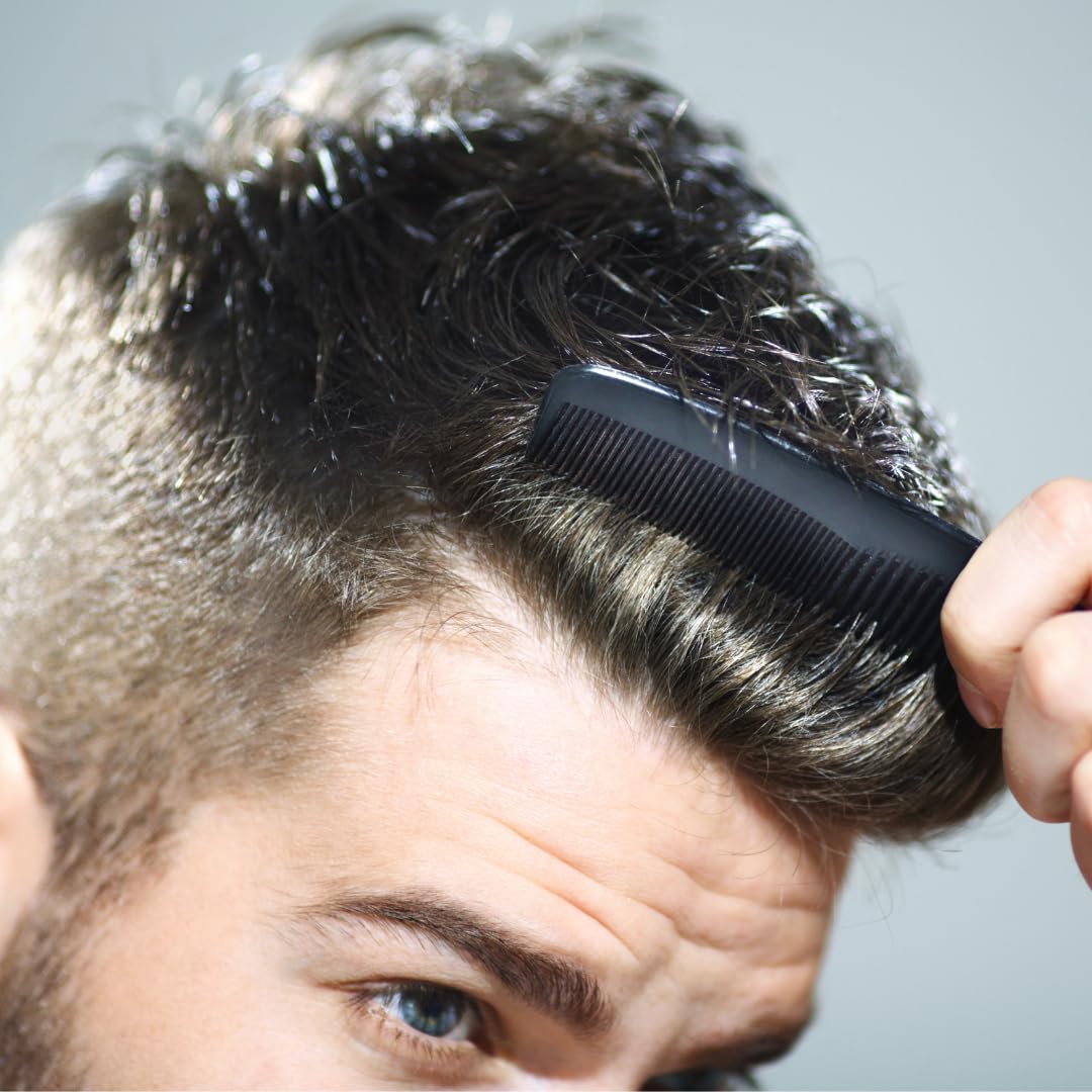 G.B.S 6 Pieces Black 5in Course Fine and Pocket Hair Comb Beard and Mustache Combs Beauty and Personal Care G.B.S