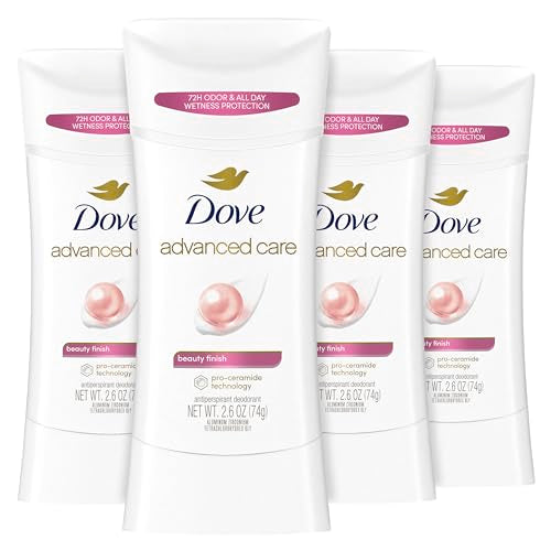 Dove Advanced Care Antiperspirant Deodorant Stick Beauty Finish 4 Count for helping your skin barrier repair after shaving 2.6 oz Beauty and Personal Care Dove