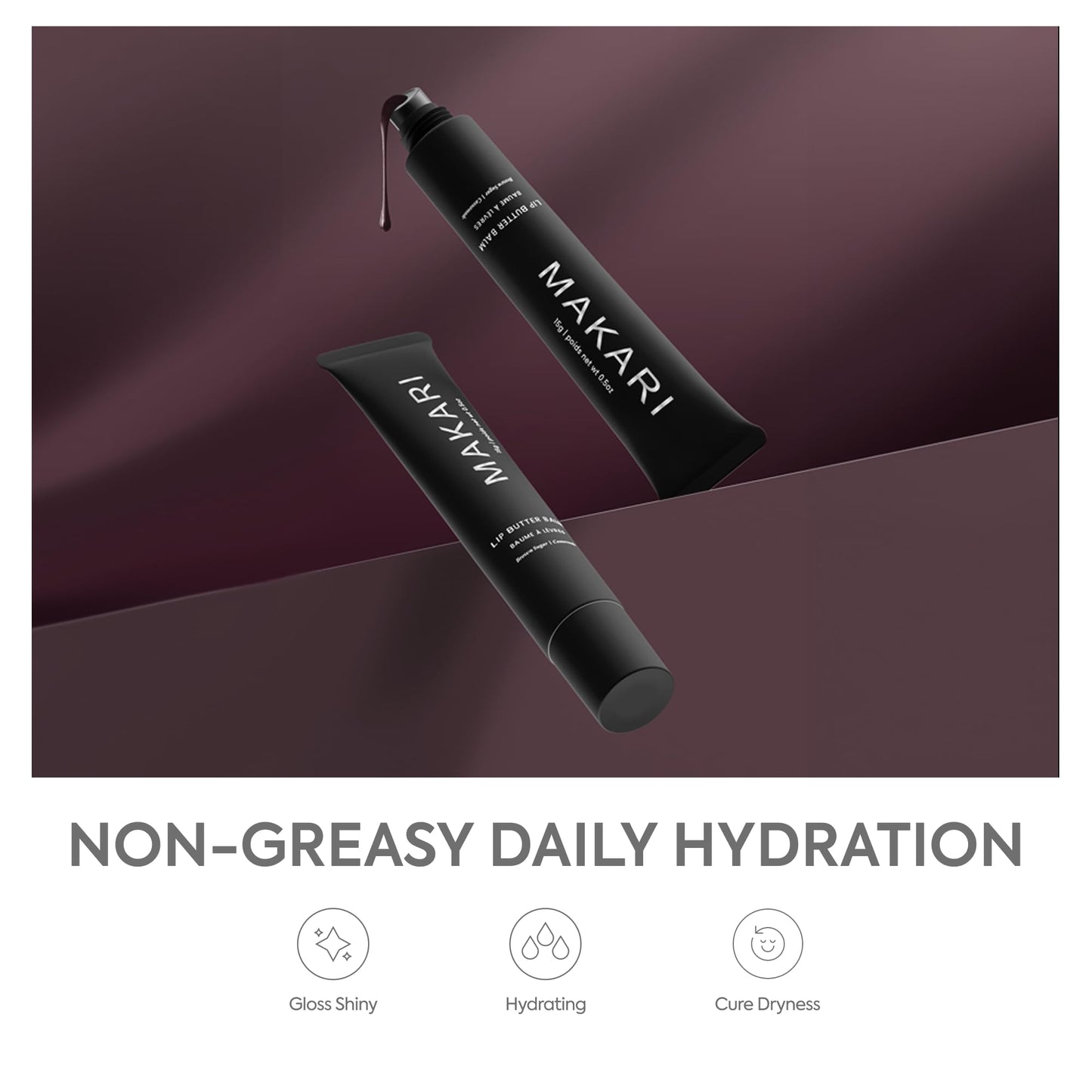 Makari Black Lip Butter Balm (0.5 oz) - Lightweight Lip Moisturizer - Non-Sticky Lip Balm for Daily Lip Care - Smooth Soft Feel - Black Flavor Beauty and Personal Care MAKARI