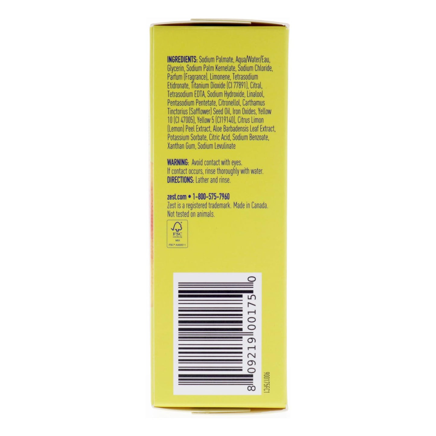 Zest Bar Soap - Lemon Bar Soap - Refreshing Scent - Hydrating Body Soap - Paraben-Free Soap - Suitable for All Skin Types - Lemon Peel - 7 oz Beauty & Personal Care Zest