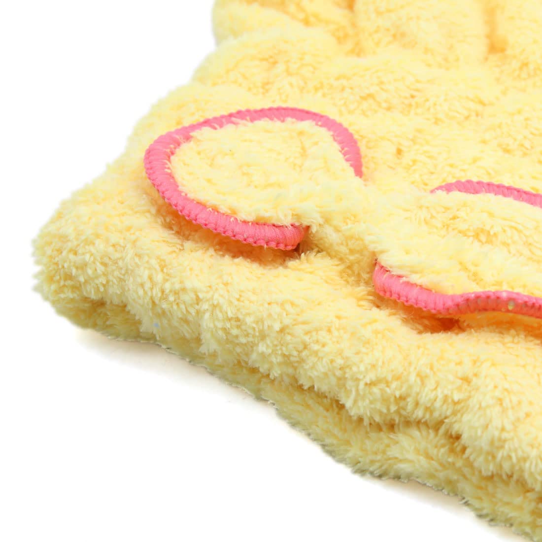 Ruilogod Yellow Coral Velvet Soft Cute Bowknot Dry Hair Towel Hat Bath Shower Cap for Woman (id: b83 14b 80c bd1 c1c Beauty and Personal Care Ruilogod