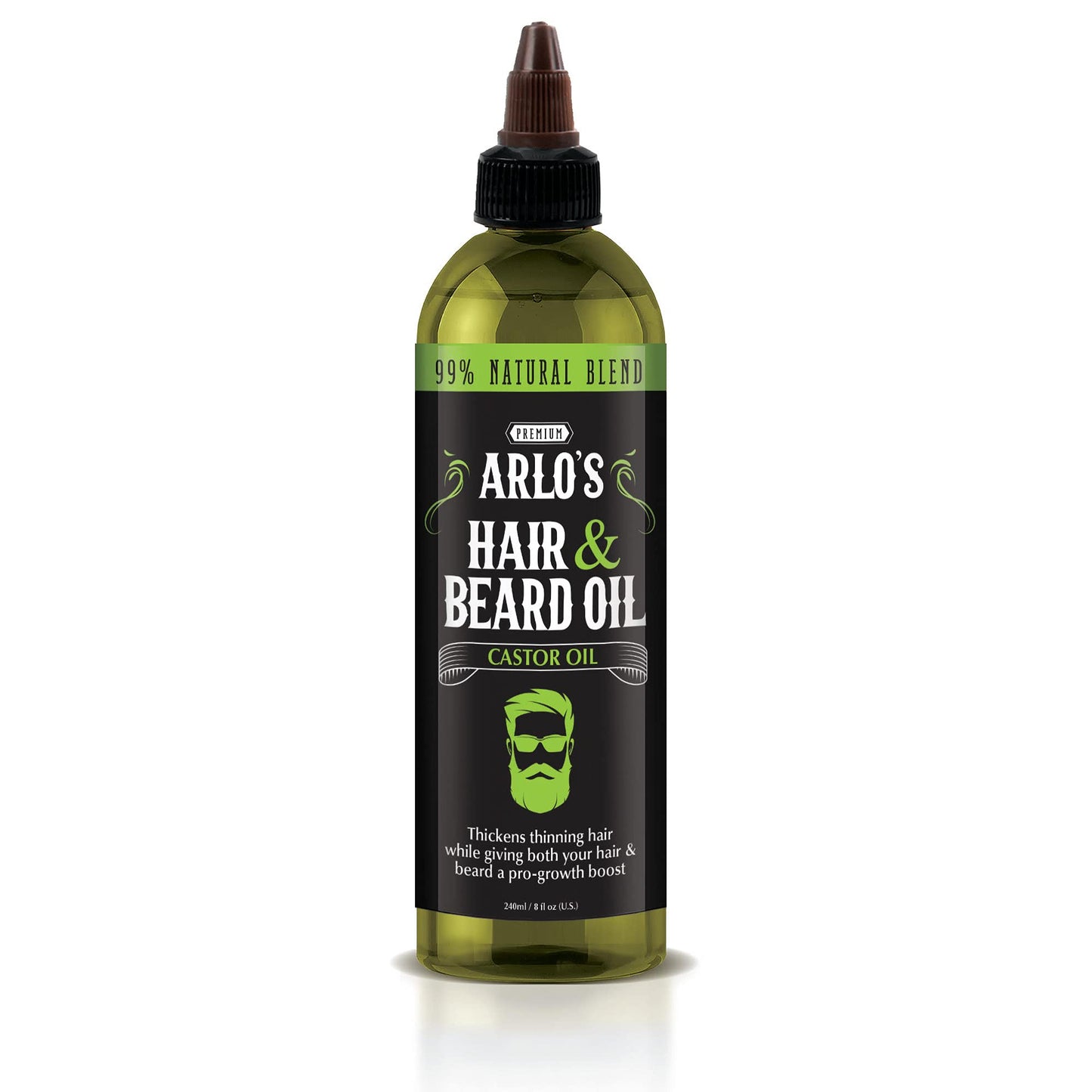 Arlo's Hair and Beard Oil with Castor Oil 8 oz. - Hair Oil, Mustache Oil and Beard Oil Growth Beauty & Personal Care Arlo's