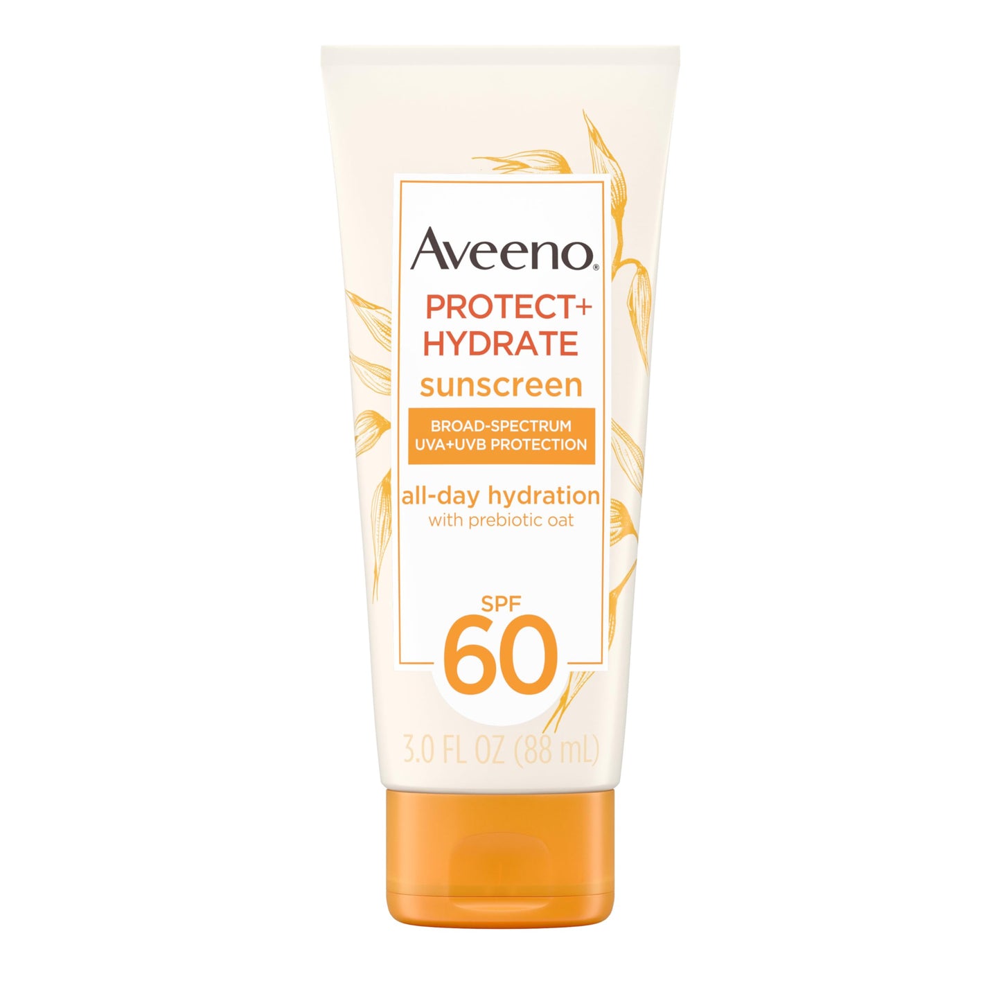 Aveeno Protect + Hydrate Moisturizing Body Sunscreen Lotion with Broad Spectrum SPF 60 & Prebiotic Oat, Weightless & Refreshing Feel, Paraben-Free Beauty & Personal Care Aveeno