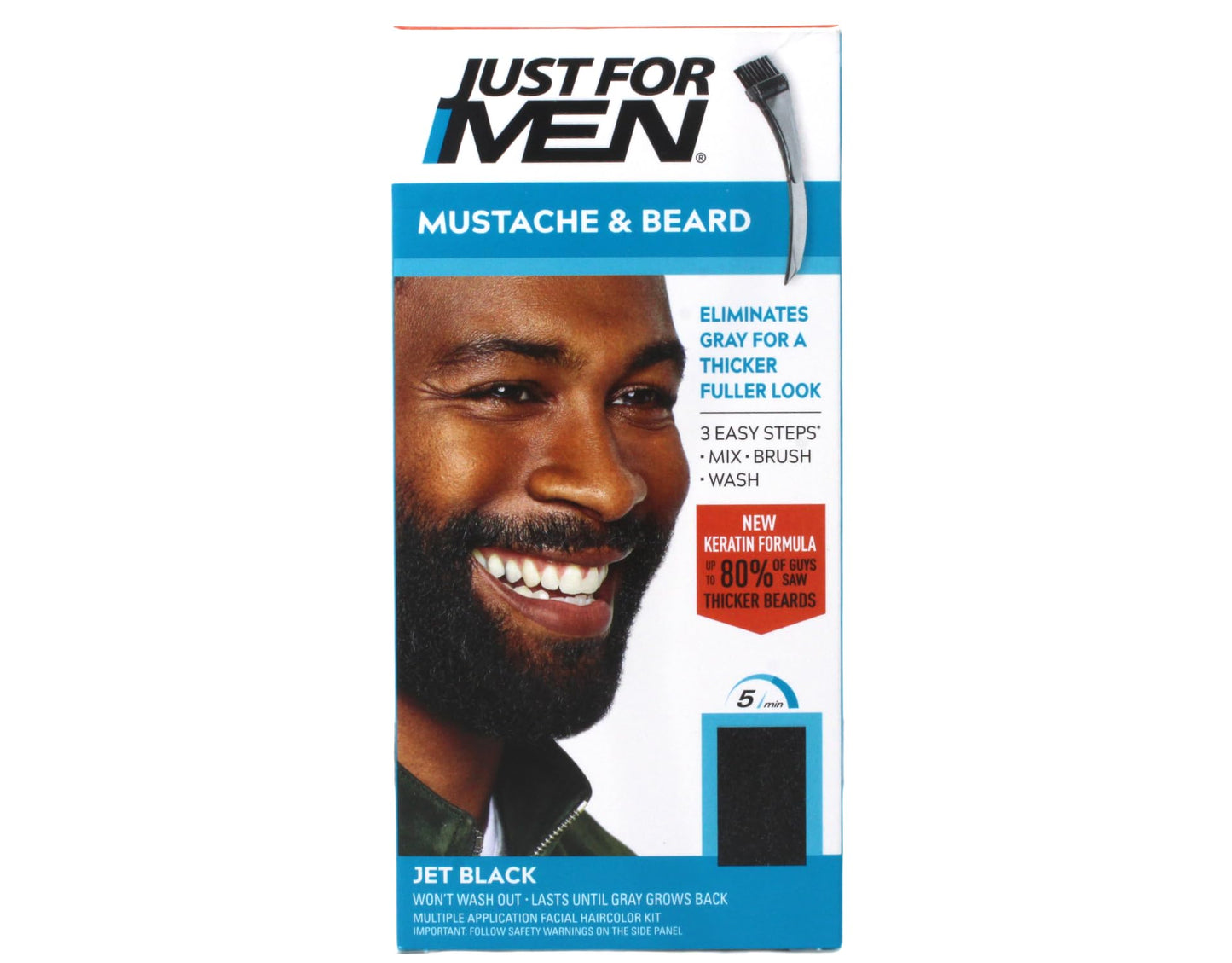 Just For Men Color Gel Mustache, Beard & Sideburns 115 Jet Black 1 Each (Pack Of 5) Beauty & Personal Care Just for Men