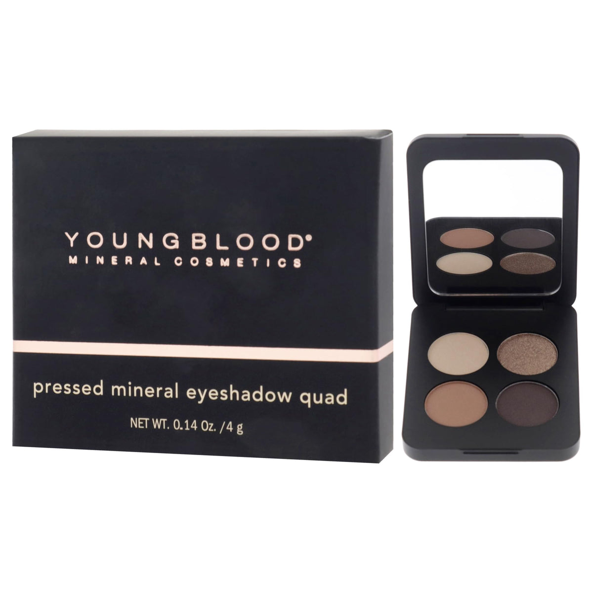 Youngblood Pressed Mineral Eyeshadow Quad - Taupe Smoke for Women - 0.14 oz Eye Shadow Beauty & Personal Care Youngblood