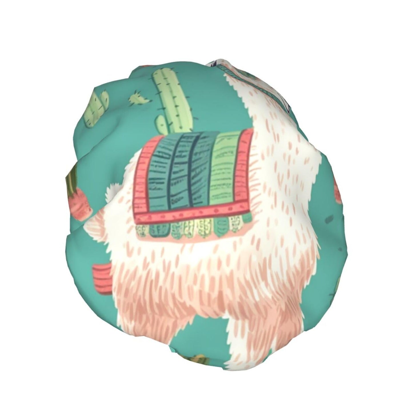 Alpaca Cactus Shower Cap For Women Reusable Double Layers Bathing Bath Cap Hair Caps Waterproof Elastic Band Ladies Spa Salon Shower Hat Hair Caps Beauty and Personal Care GDSHJKLW