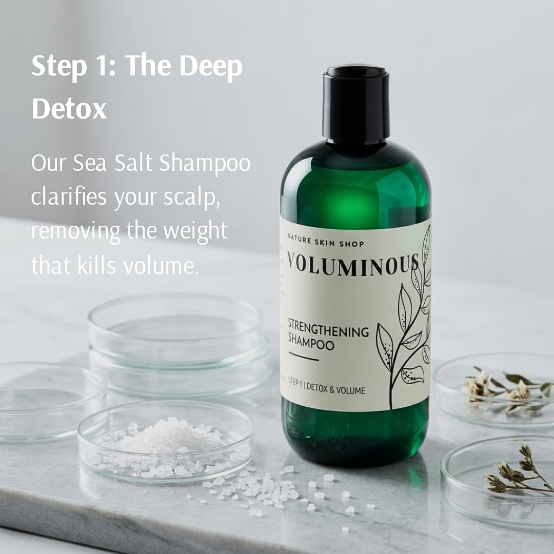Nature Skin Shop Voluminous Sea Salt Shampoo and Conditioner Set, Clarifying for Soft or Hard Water, Removes Buildup from Fine, Oily & Flat Hair Beauty & Personal Care Nature Skin Shop