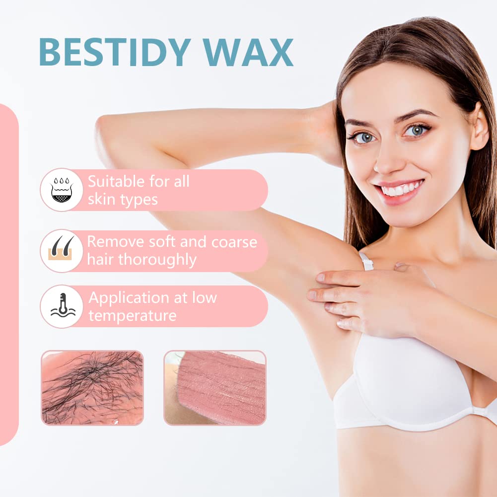 Bestidy Hard Wax Beads for Hair Removal, Waxing Beads for Coarse Hair, 500g Refill Wax Beads for Wax Warmer, Home Waxing for All Body and Brazilian Beauty and Personal Care Bestidy
