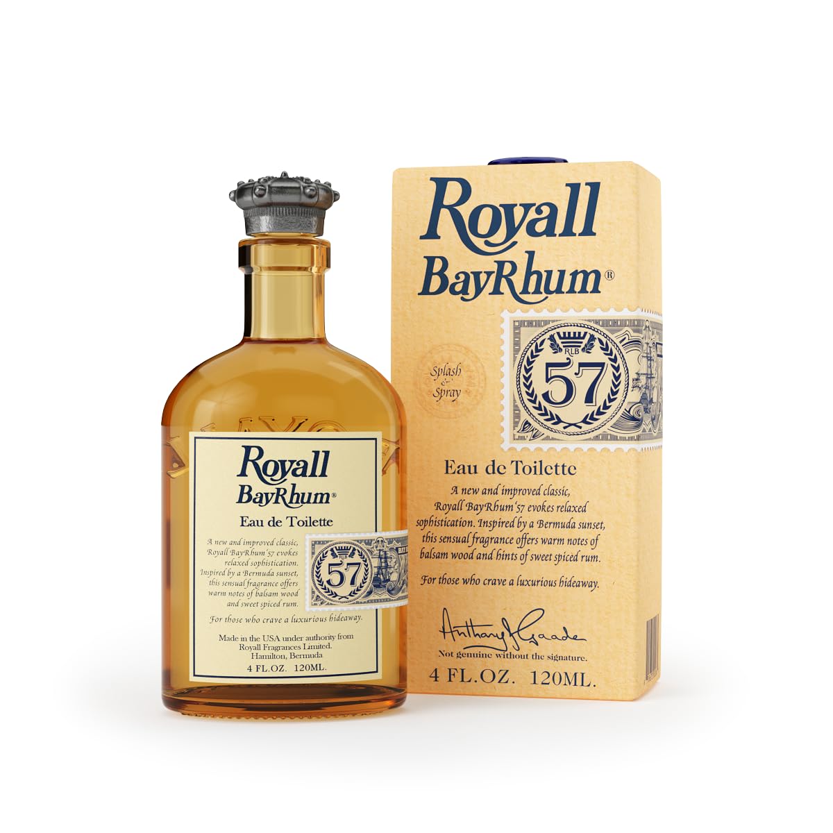 ROYALL BAYRHUM '57, Men's Heritage Eau de Toilette, Classic Bay Rum Fragrance - 4 Fl oz Spray Beauty & Personal Care ROYALL LYME