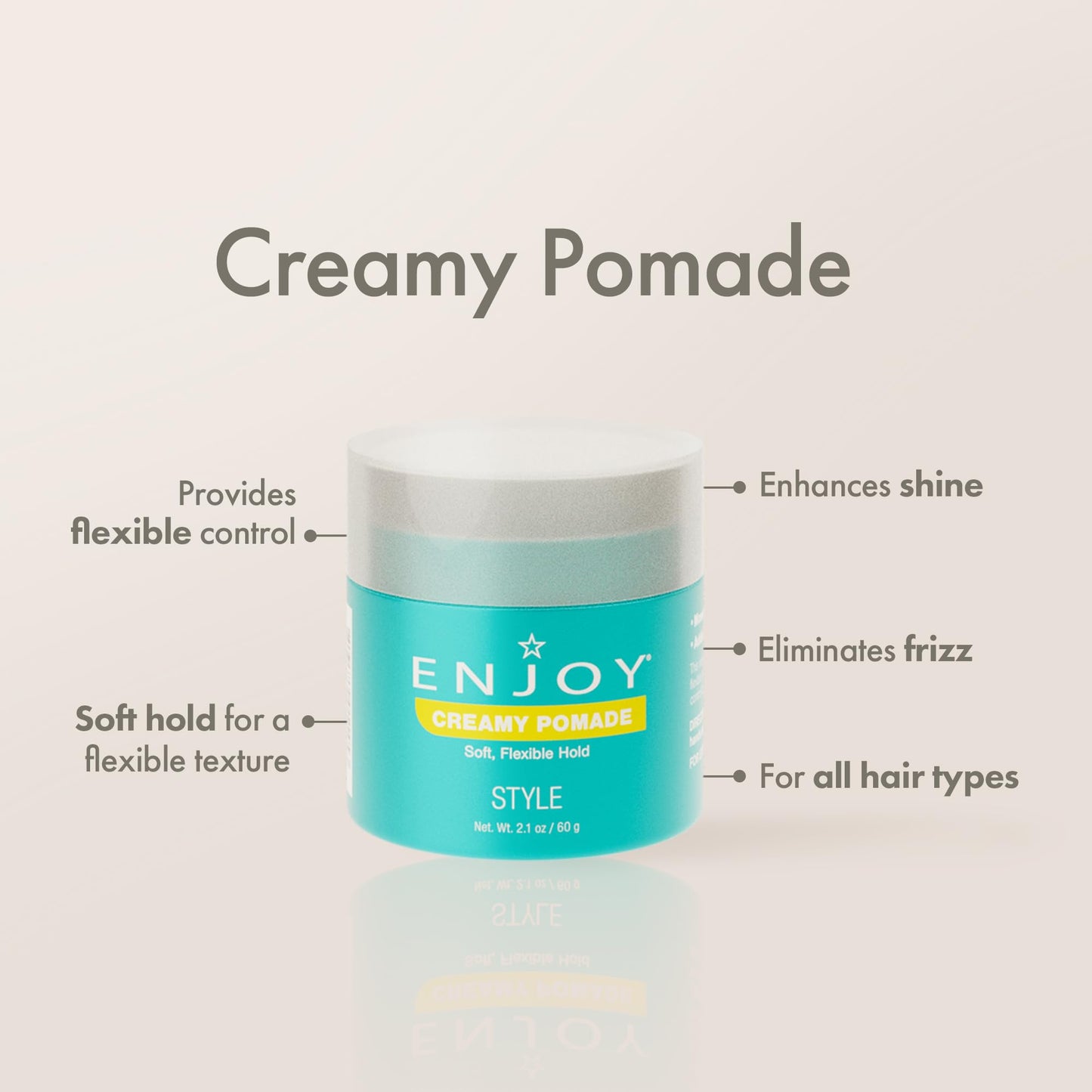 Enjoy Creamy Pomade, Lightweight, Non Greasy Formula for Flexible Control & Natural Shine (2.1 oz) Beauty & Personal Care Enjoy