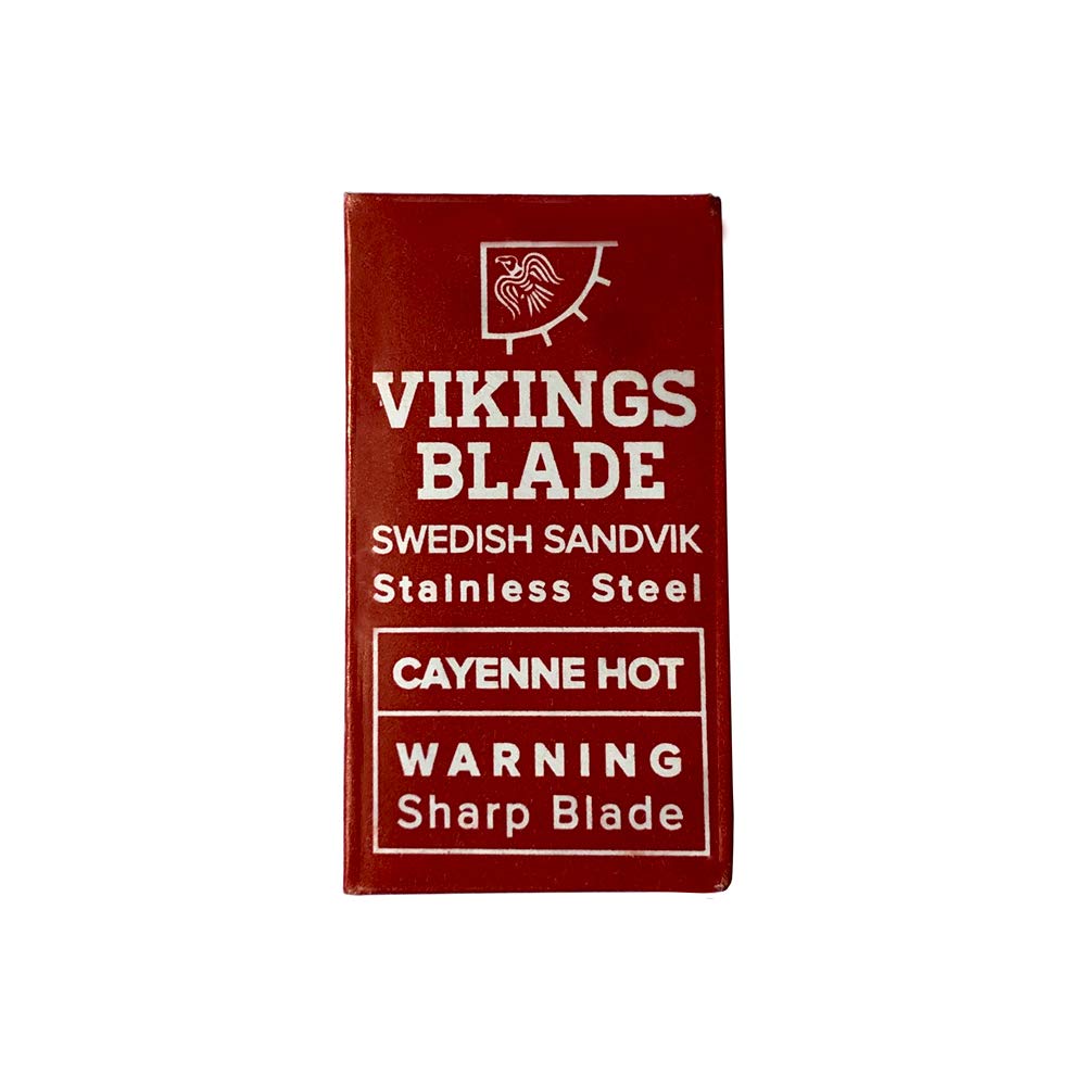 VIKINGS BLADE Double Edge Safety Razor Blades, 50x Blades, Swedish Steel + Platinum Coated, Replacement Razor Blades & Refills (Semi-Aggressive Beauty and Personal Care Vikings Blade