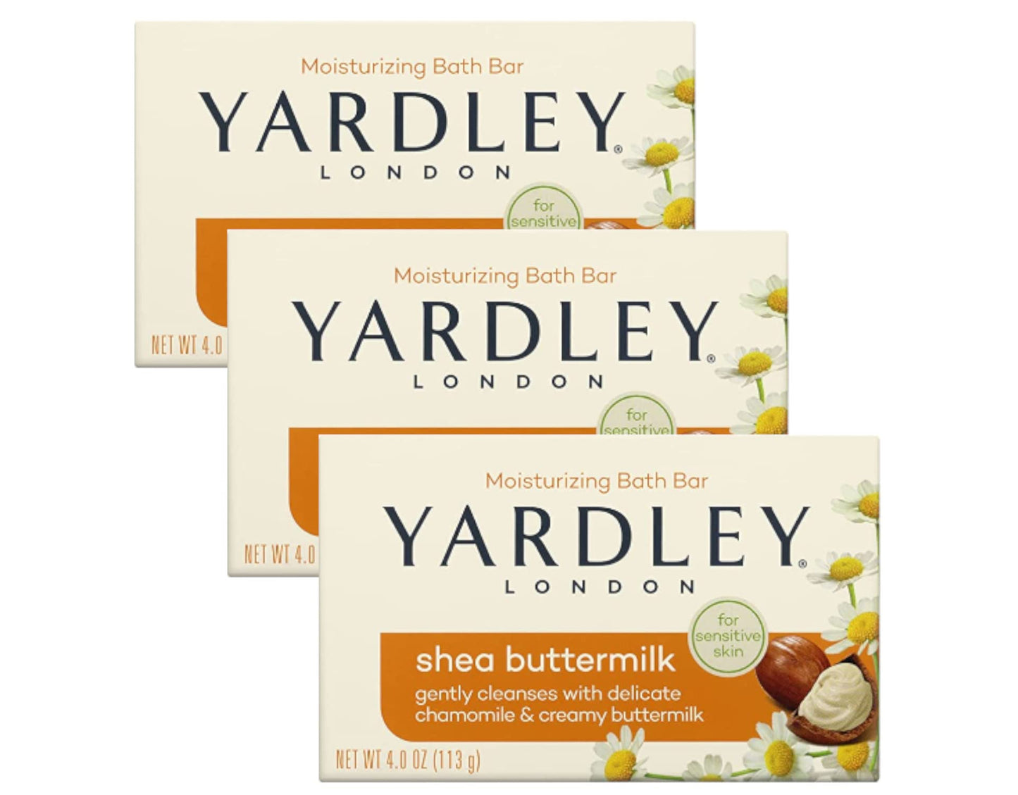 Yardley Shea Buttermilk Bath Bar 4oz 3 Pack Beauty & Personal Care Yardley
