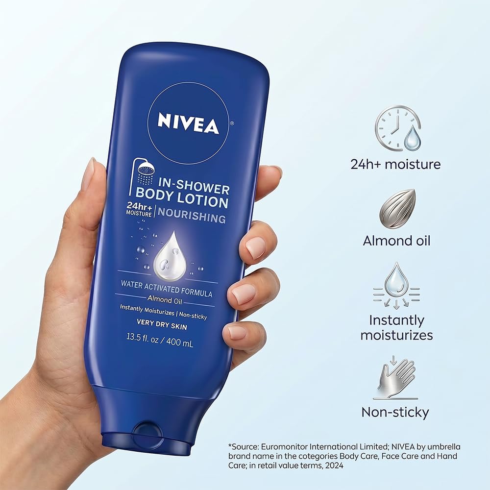 NIVEA In-Shower Body Lotion Nourishing 13.5 oz(Pack of 2) Beauty & Personal Care NIVEA