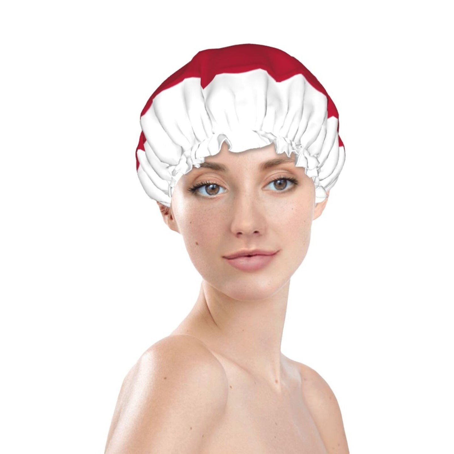 Japan Flag Prints Shower Cap Double Layer Lined Waterproof Bathing Shower Hat Beauty and Personal Care Hayyett