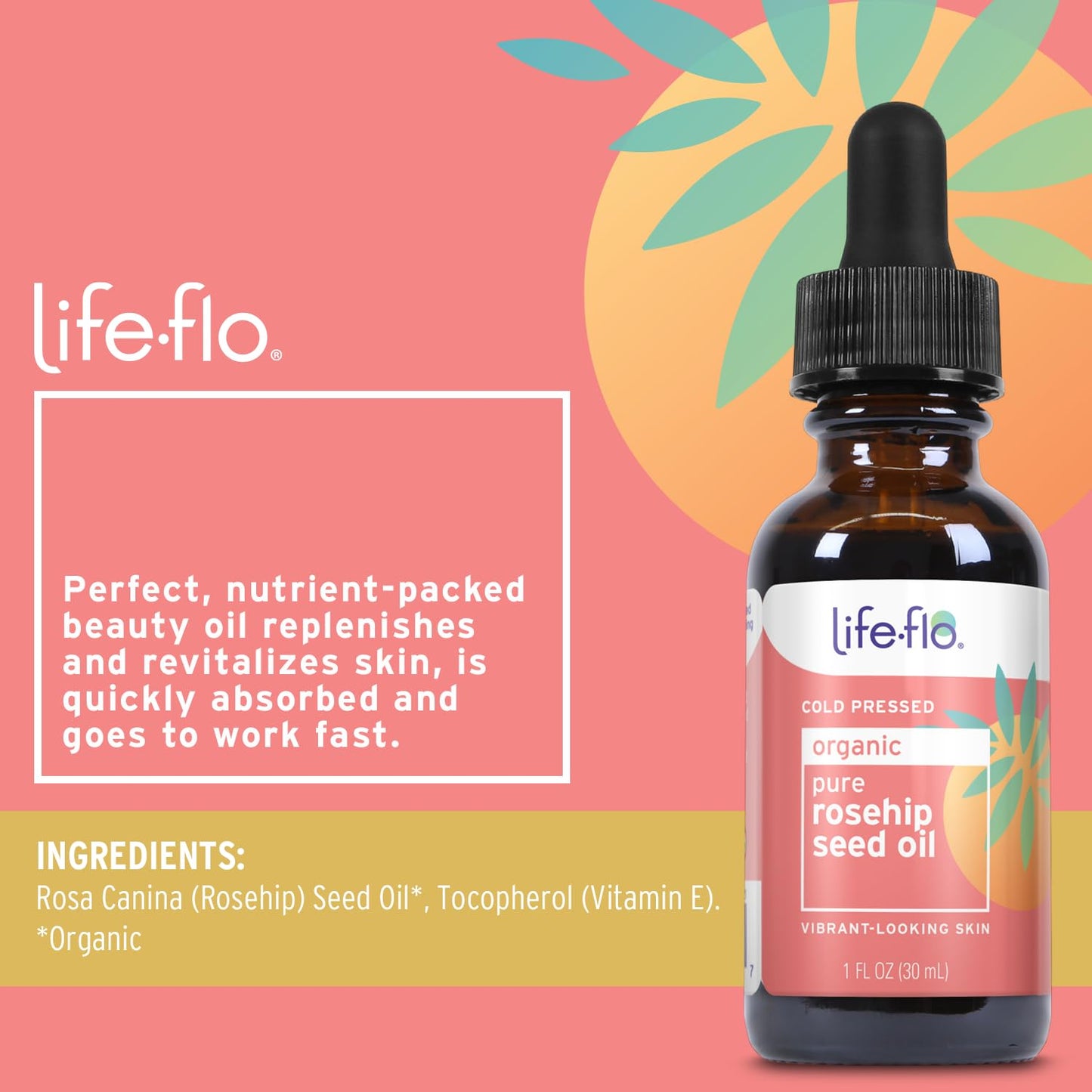 LIFE-FLO Pure Organic Rosehip Seed Oil, Hydrating Face Oil, Dry Skin Care, Cold Pressed from Organic Rose Hips, Rich in Fatty Acids and Vitamin A Beauty & Personal Care LIFE-FLO