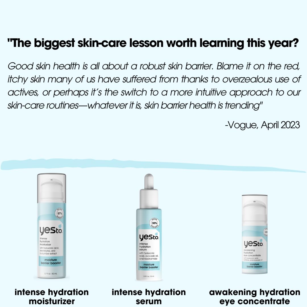 Yes To Intense Hydration Serum, Locks In Moisture and Helps Support Skin's Barrier Against Environmental Damage, Hyaluronic Acid, Avocado Oil Beauty & Personal Care Yes To
