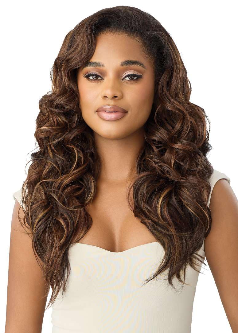 Outre Quick Weave Synthetic Half Wig - Winslow (DRST MULLED WINE)