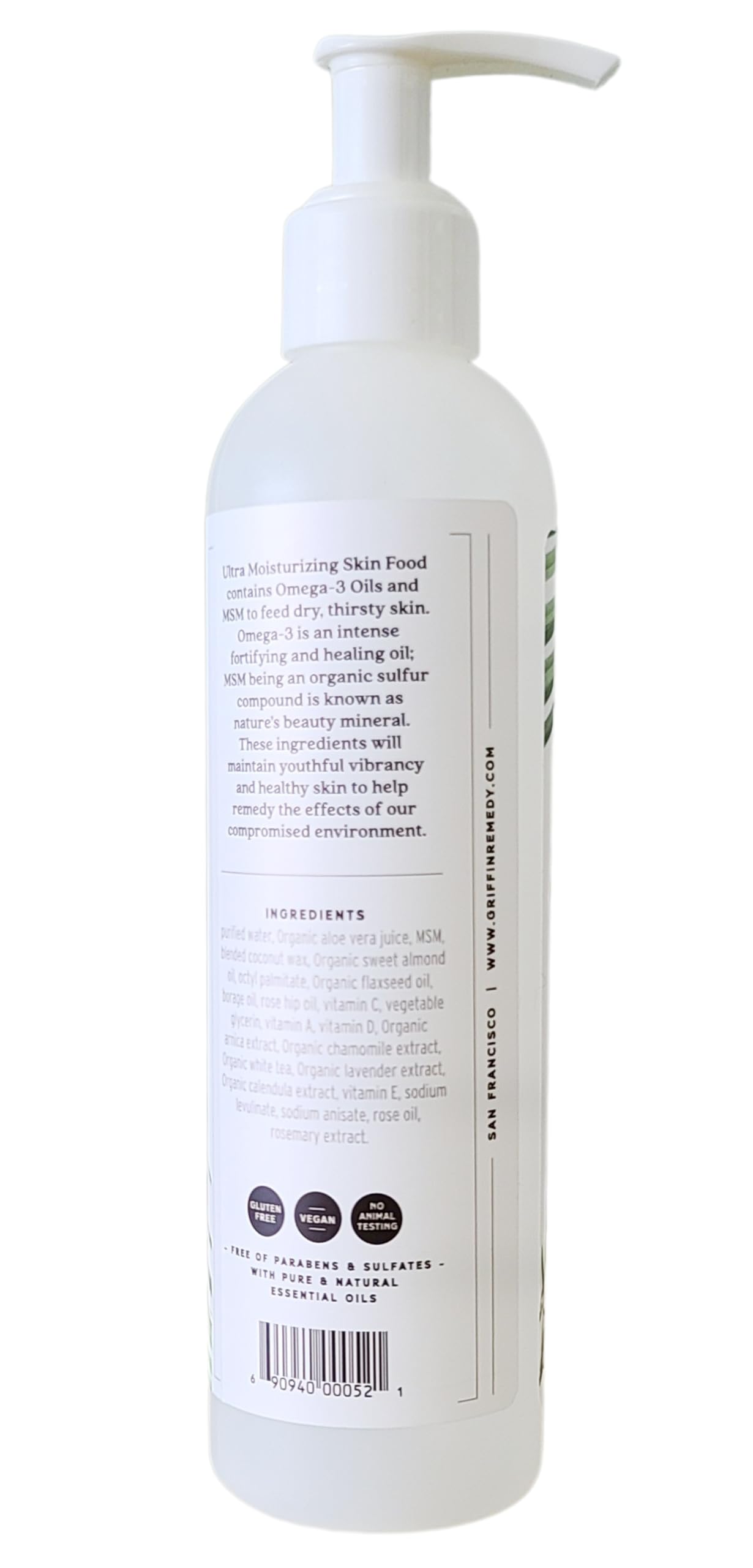Griffin Remedy Omega-3 Body Lotion-Unscented with Organic MSM and Essential Oils, Ultra Moisturizing, All Natural, Paraben Free, Sulfate Free 8 fl oz Beauty & Personal Care Griffin Remedy