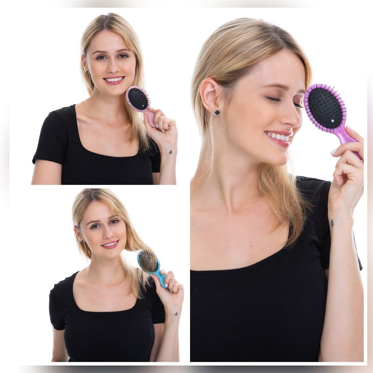 Toddler Detangler Hair Brush Travel Detangling Brushes 3Pcs Women Valentines Day Best Gift Small For Baby Kids Pocket hairbrush Pro, for Curly Wet Dry Beauty & Personal Care Woplagyreat