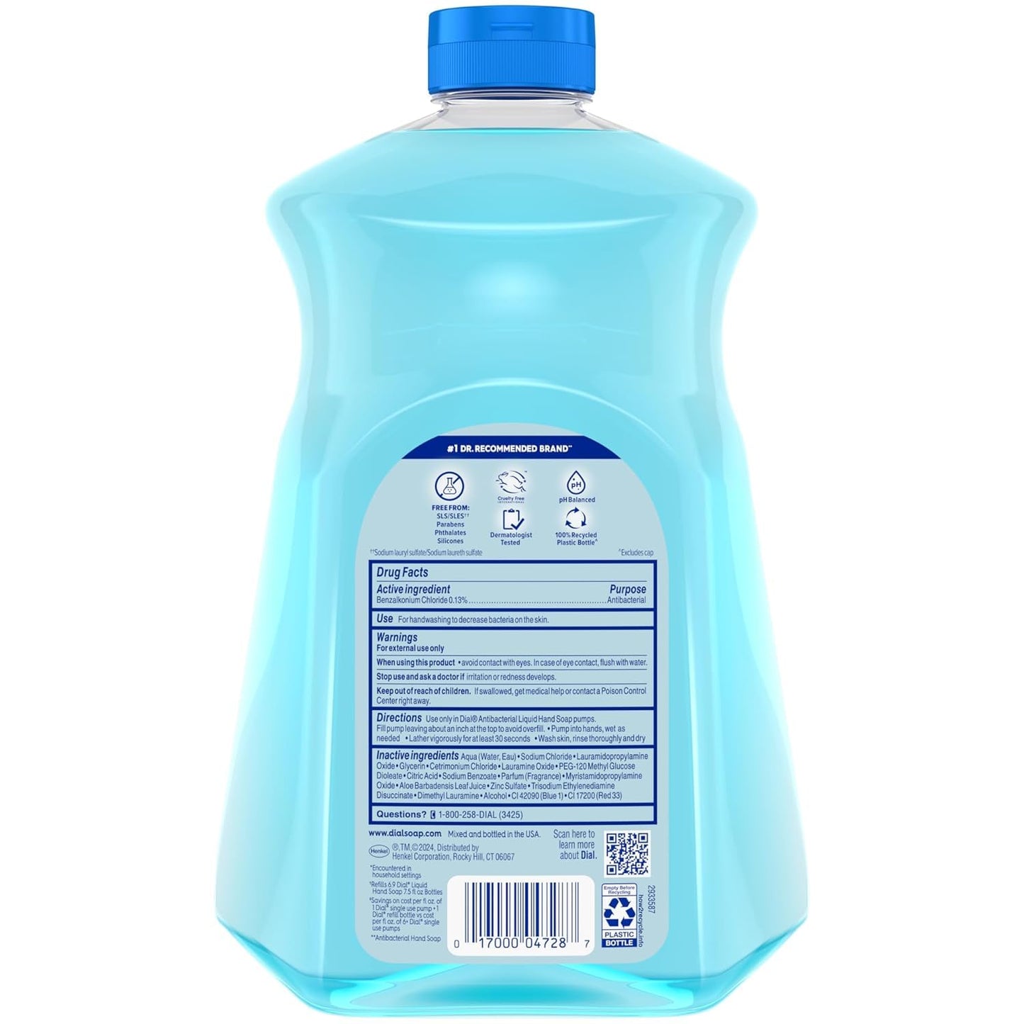 Liquid Hand Soap Refill, Dial Spring Water Hand Wash, 52 Fl Oz (Bundle of 2 Bottle) Beauty & Personal Care JAOSOP