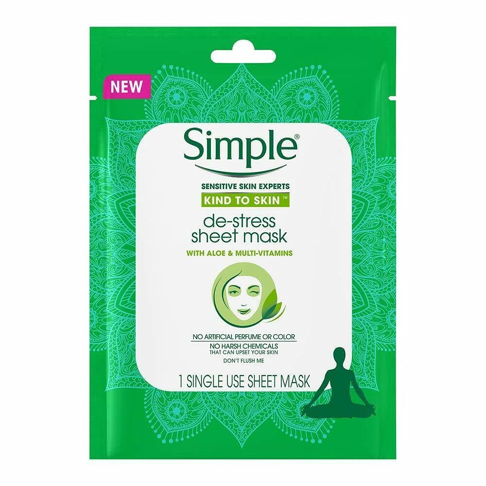 Simple Kind To Skin De-stress Sheet Mask 1 Pc (I0091714) Beauty & Personal Care Simple