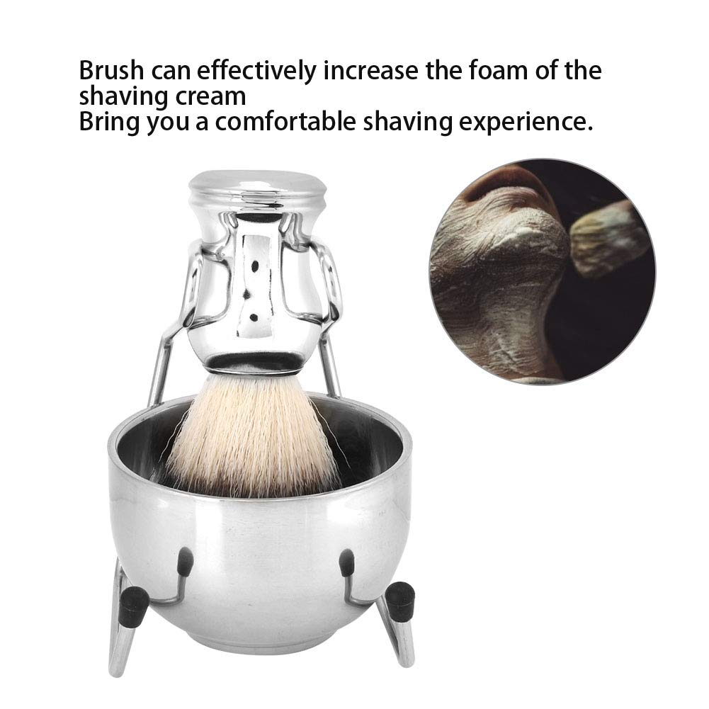 3 in 1 Shaving Brush Kit , Stainless Steel Brush , Handle Badger Hair Shaving Brush , Shaving soaps Bowl and Shaving Brush Holder Super Shaving Set Beauty and Personal Care Pilipane