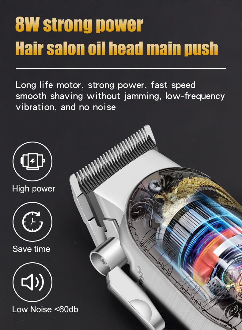Hair Clippers for Men, Professional, Cordless for Cutting, Beard Trimmer, Barber with Power Motor,LED Display,6 Limit Combs,Rechargeable Electric Beauty and Personal Care QDKVTNDJZ