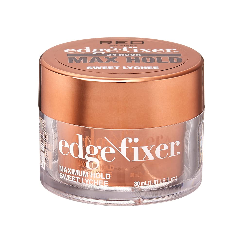 Red by Kiss Edge Fixer 24 Hour Maximum Hold Edge Wax No Flaking Biotin B7 Infused Hair Gel 1.01 fl.oz Beauty & Personal Care Red by Kiss